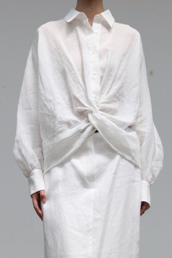 INTO THE EAST White Structured Shirt ITE-E1YG249102-BAI White